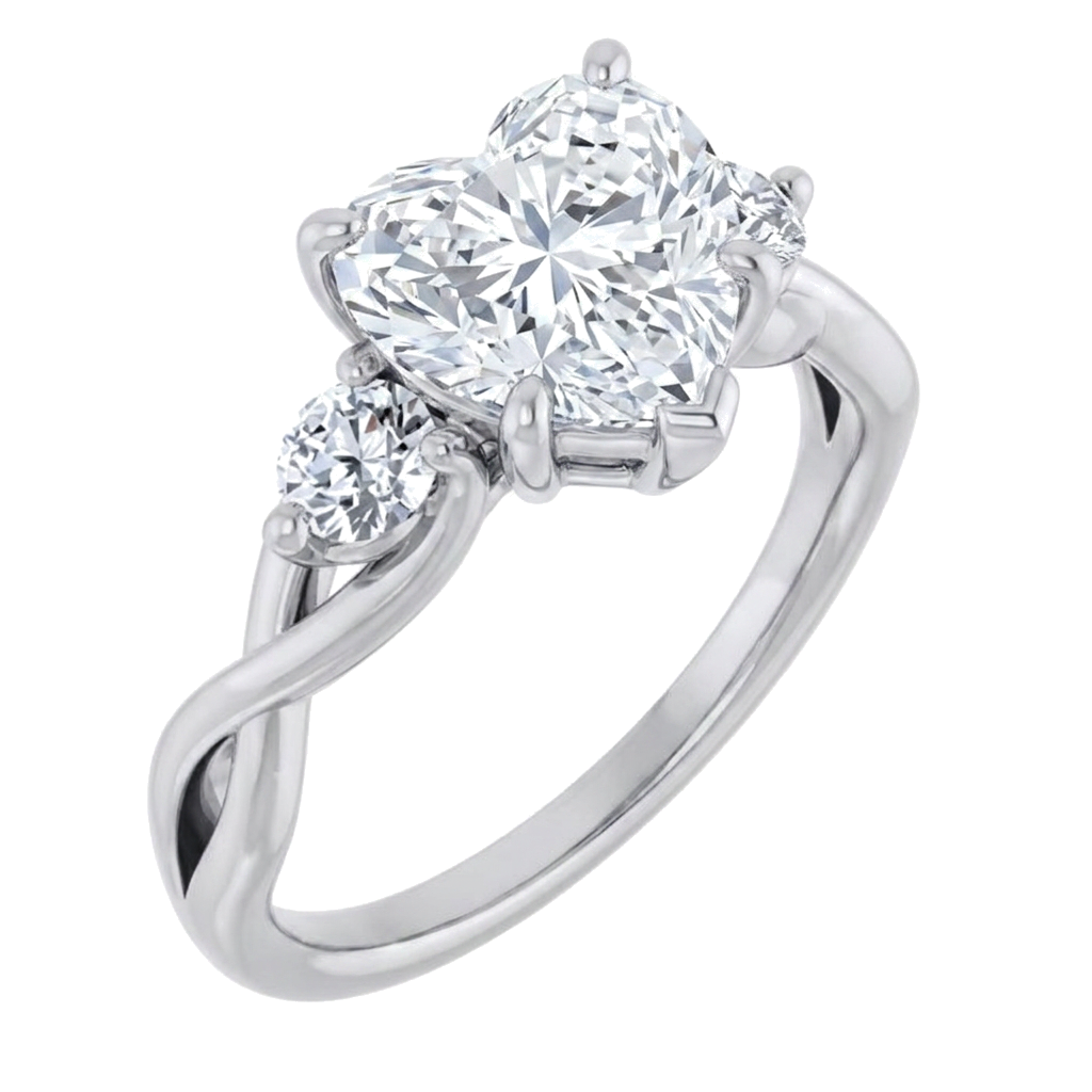 white-gold heart
