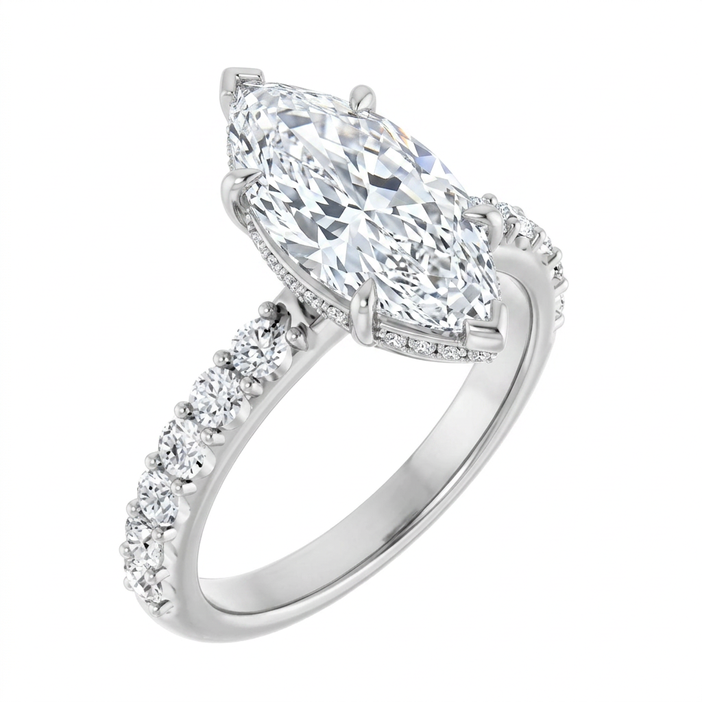 white-gold marquise