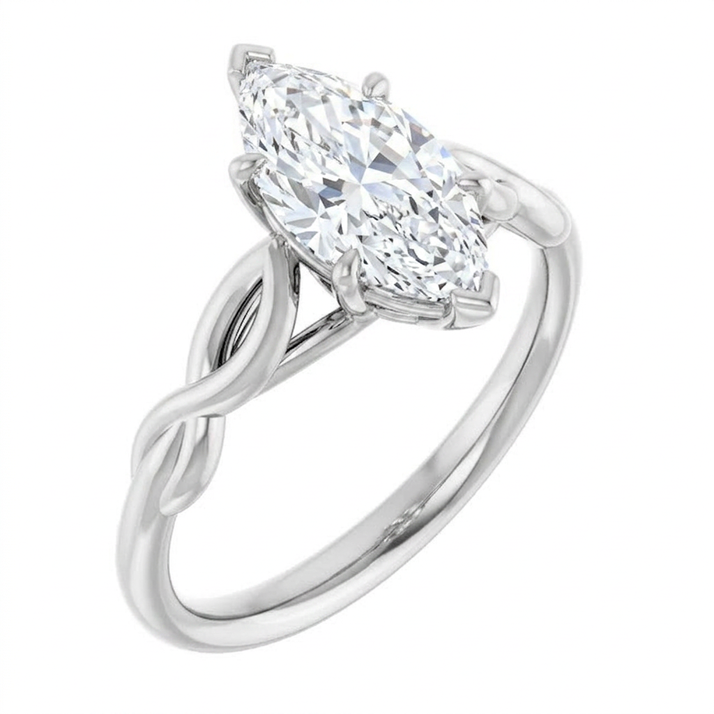 Ella Twist Solitaire Engagement Ring