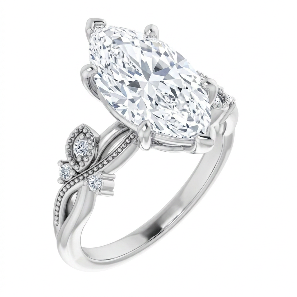 white-gold marquise