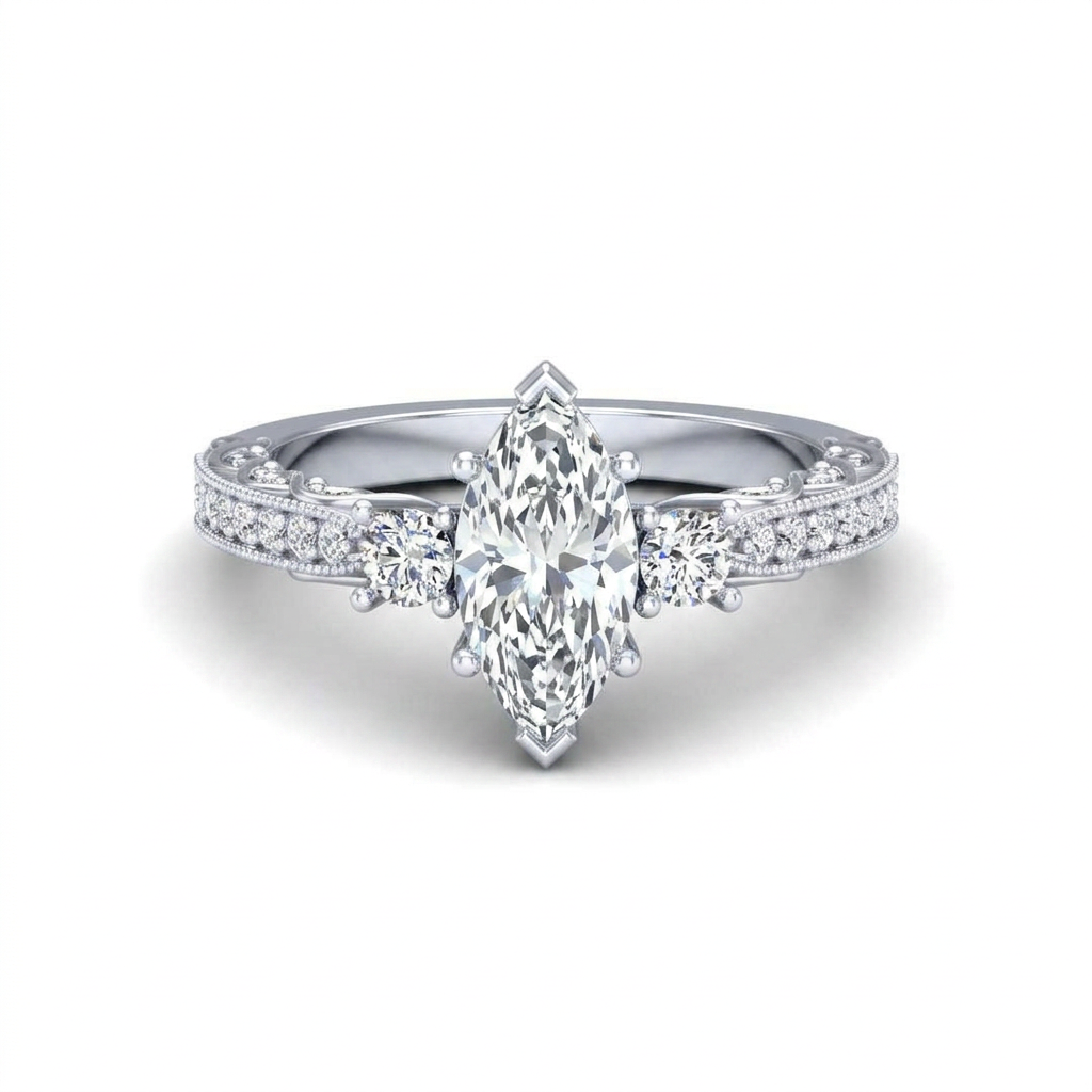 white-gold marquise