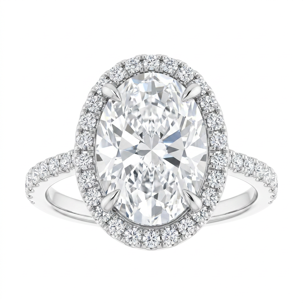 Gloria Classic Accented Halo Engagement Ring