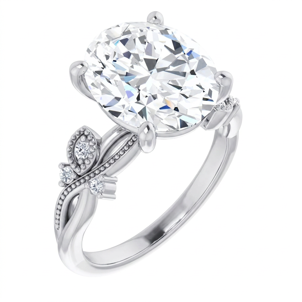 white-gold oval
