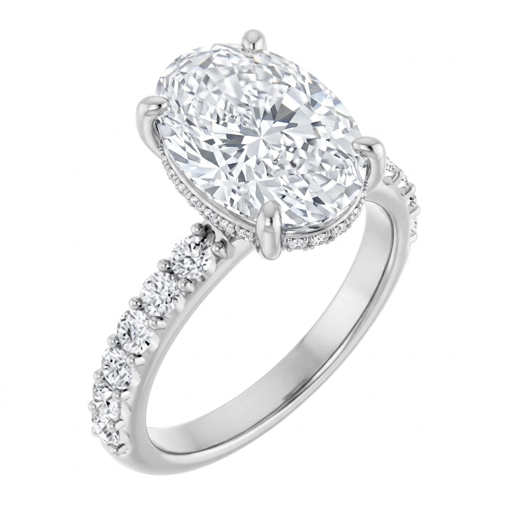 white-gold oval