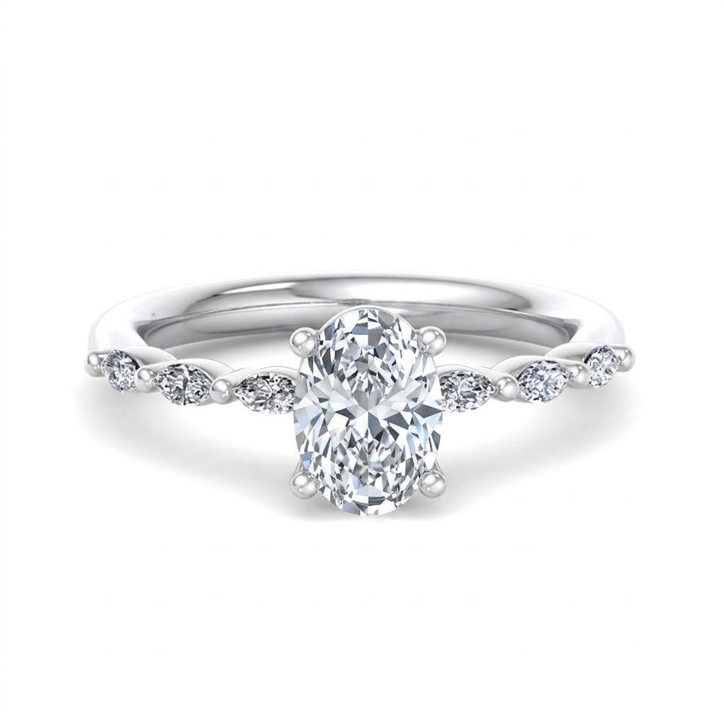 white-gold oval