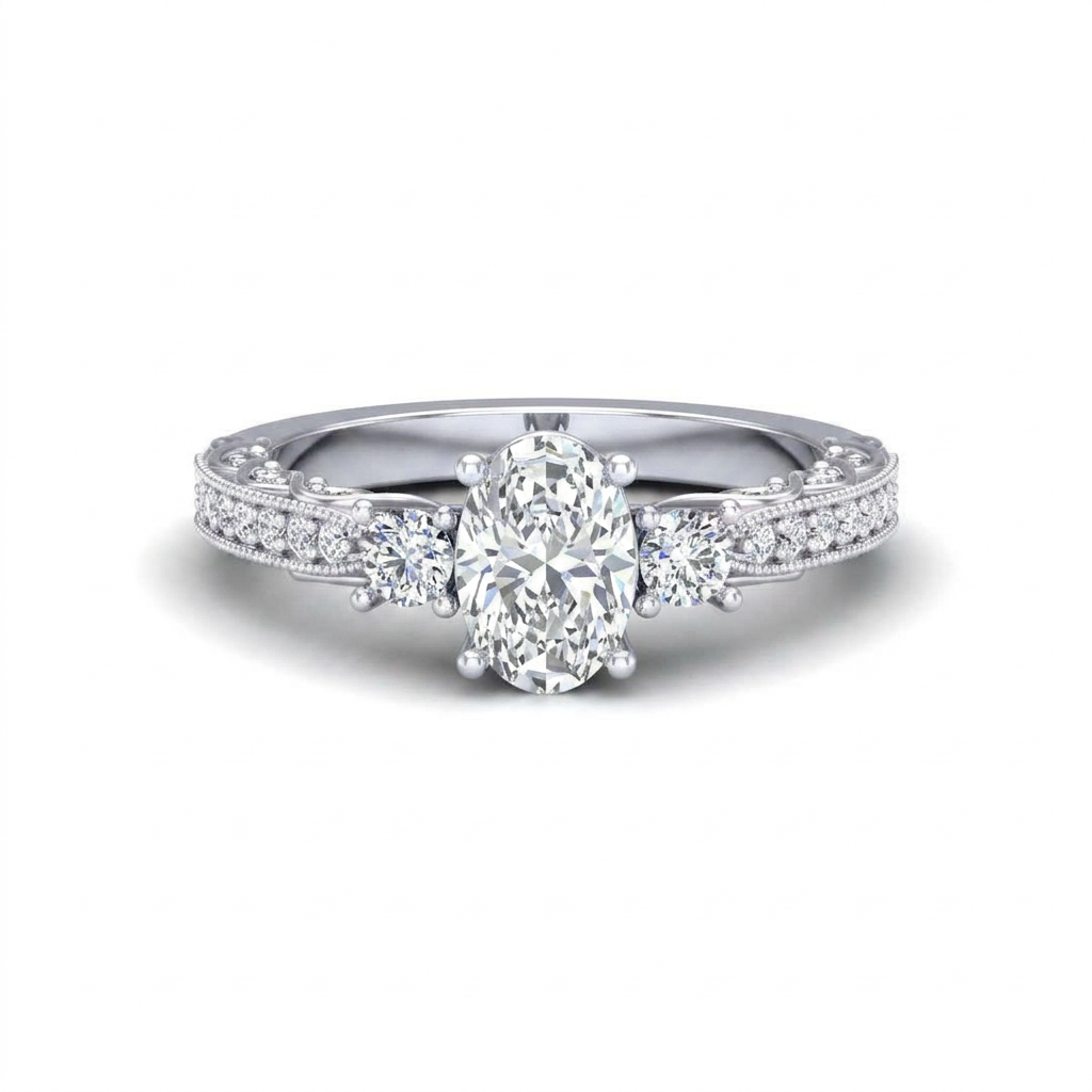 white-gold oval