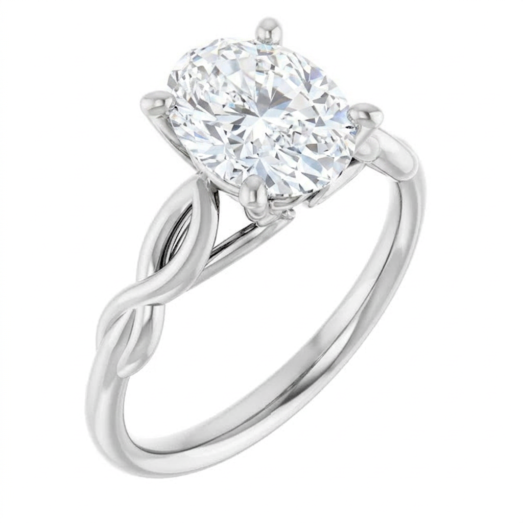 Ella Twist Solitaire Engagement Ring