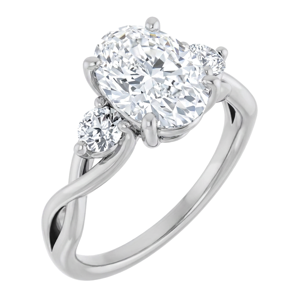 white-gold oval