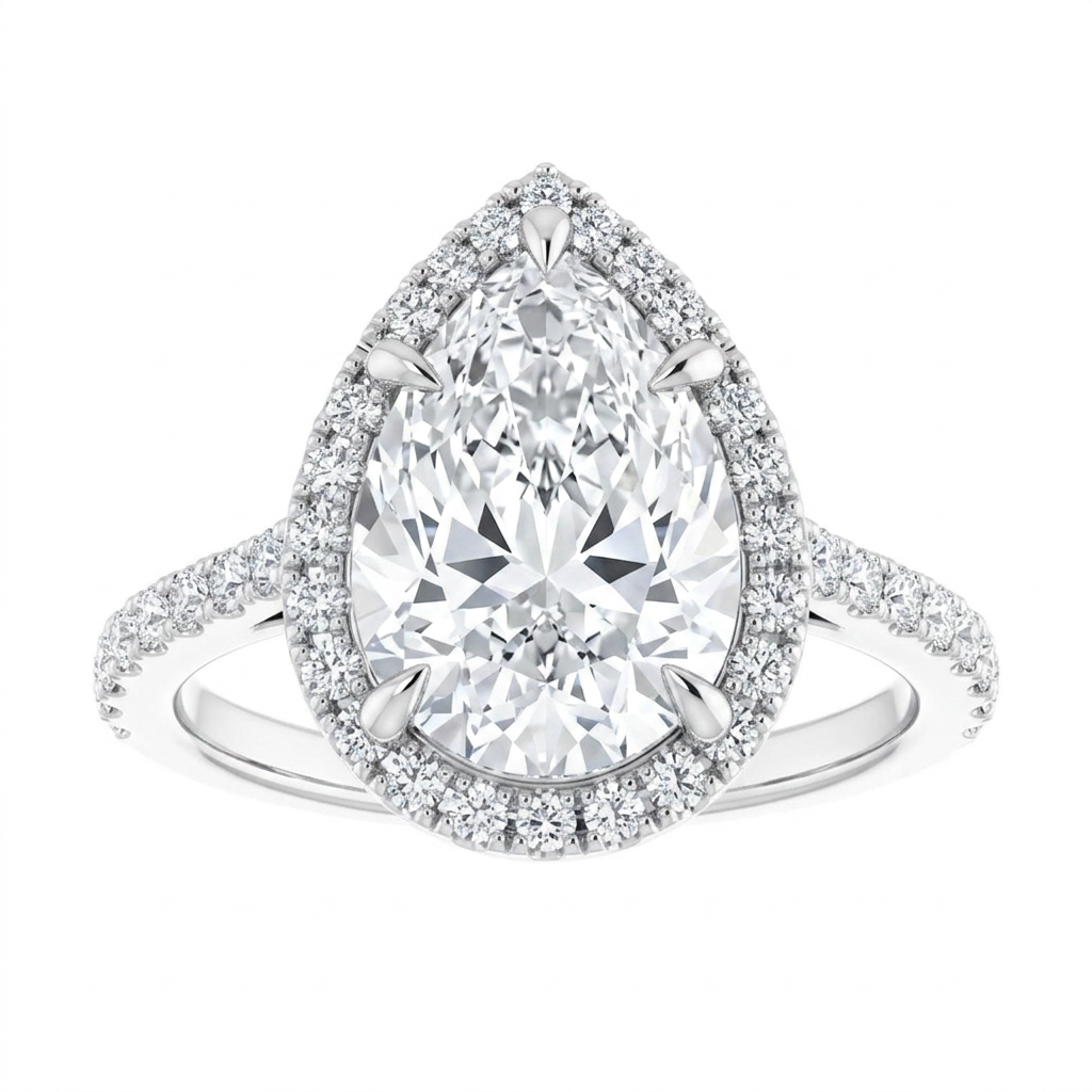 Gloria Classic Accented Halo Engagement Ring