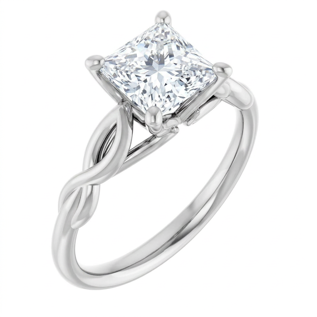 Ella Twist Solitaire Engagement Ring