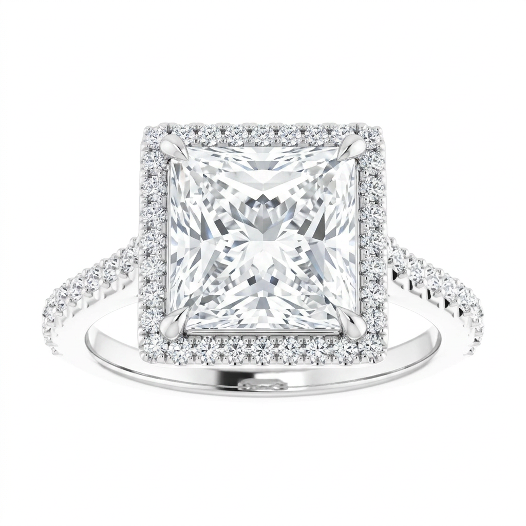 Gloria Classic Accented Halo Engagement Ring