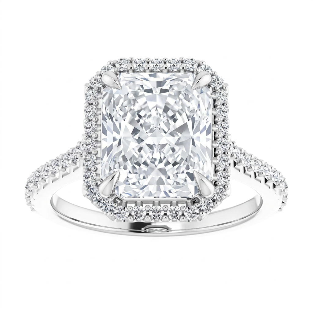 Gloria Classic Accented Halo Engagement Ring