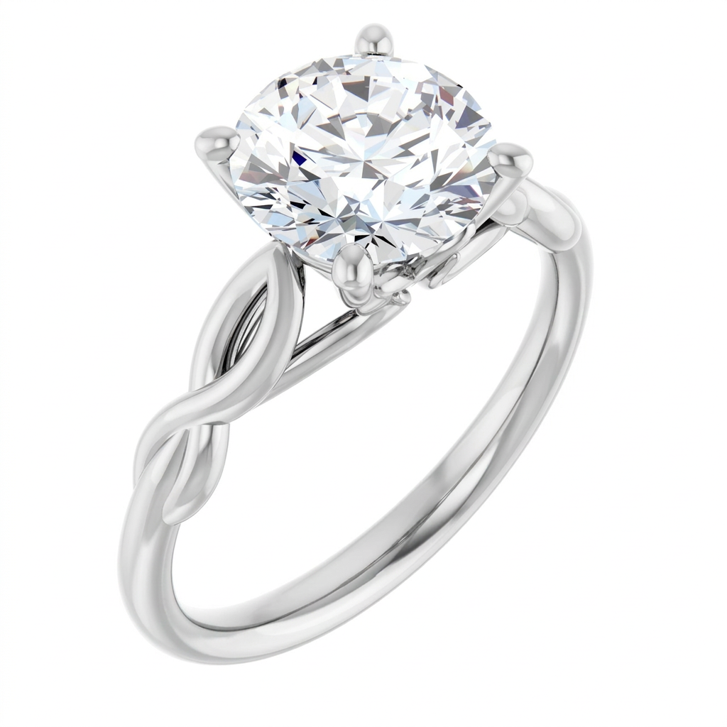 Ella Twist Solitaire Engagement Ring