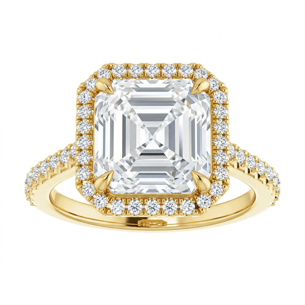 Gloria Classic Accented Halo Engagement Ring