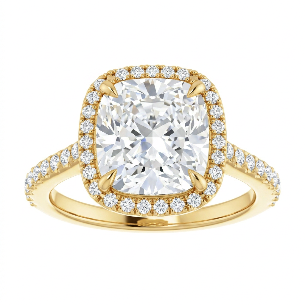 Gloria Classic Accented Halo Engagement Ring