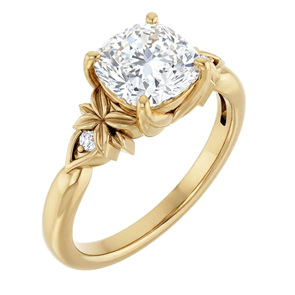 yellow-gold cushion (angle 1)