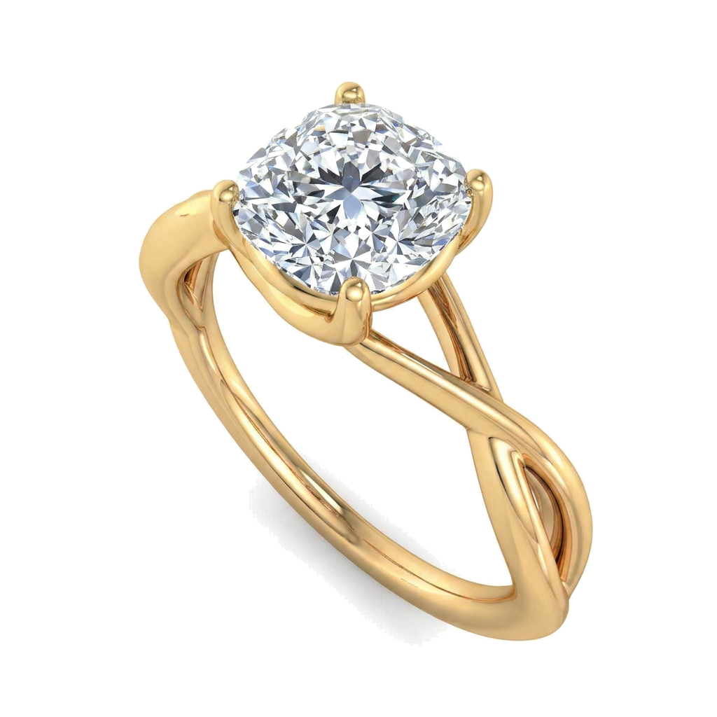yellow-gold cushion (angle 1)