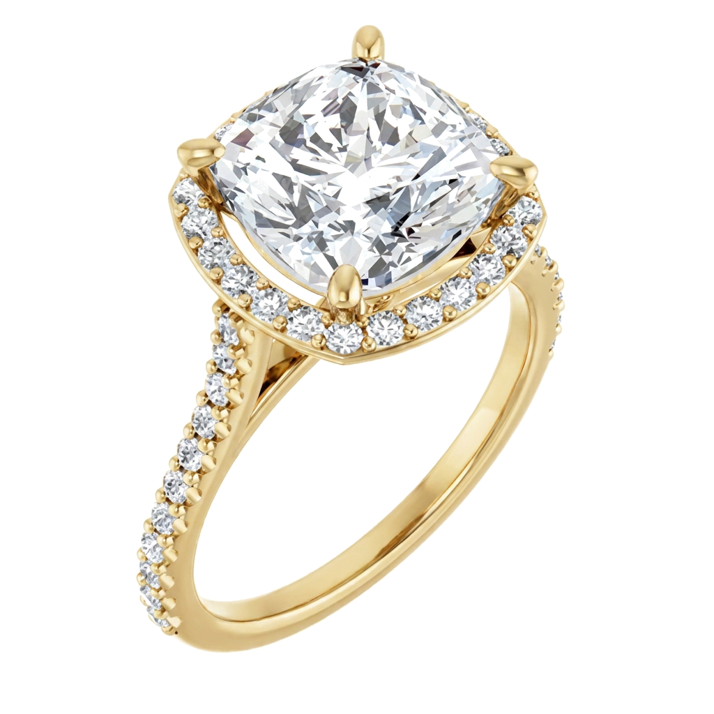 yellow-gold cushion (angle 1)