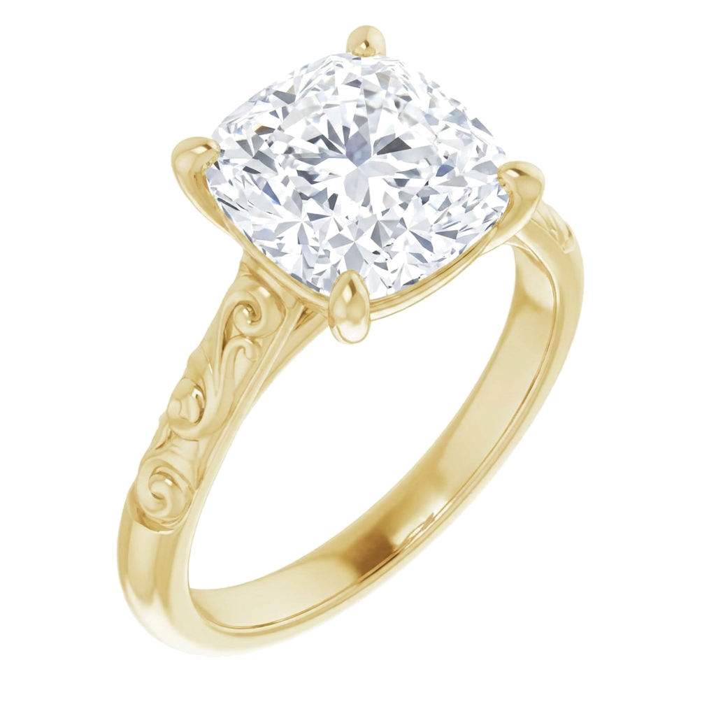 yellow-gold cushion (angle 1)