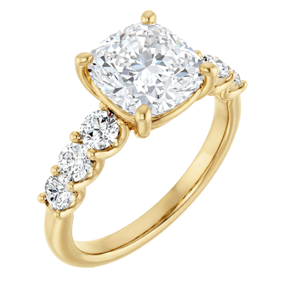 yellow-gold cushion (angle 1)