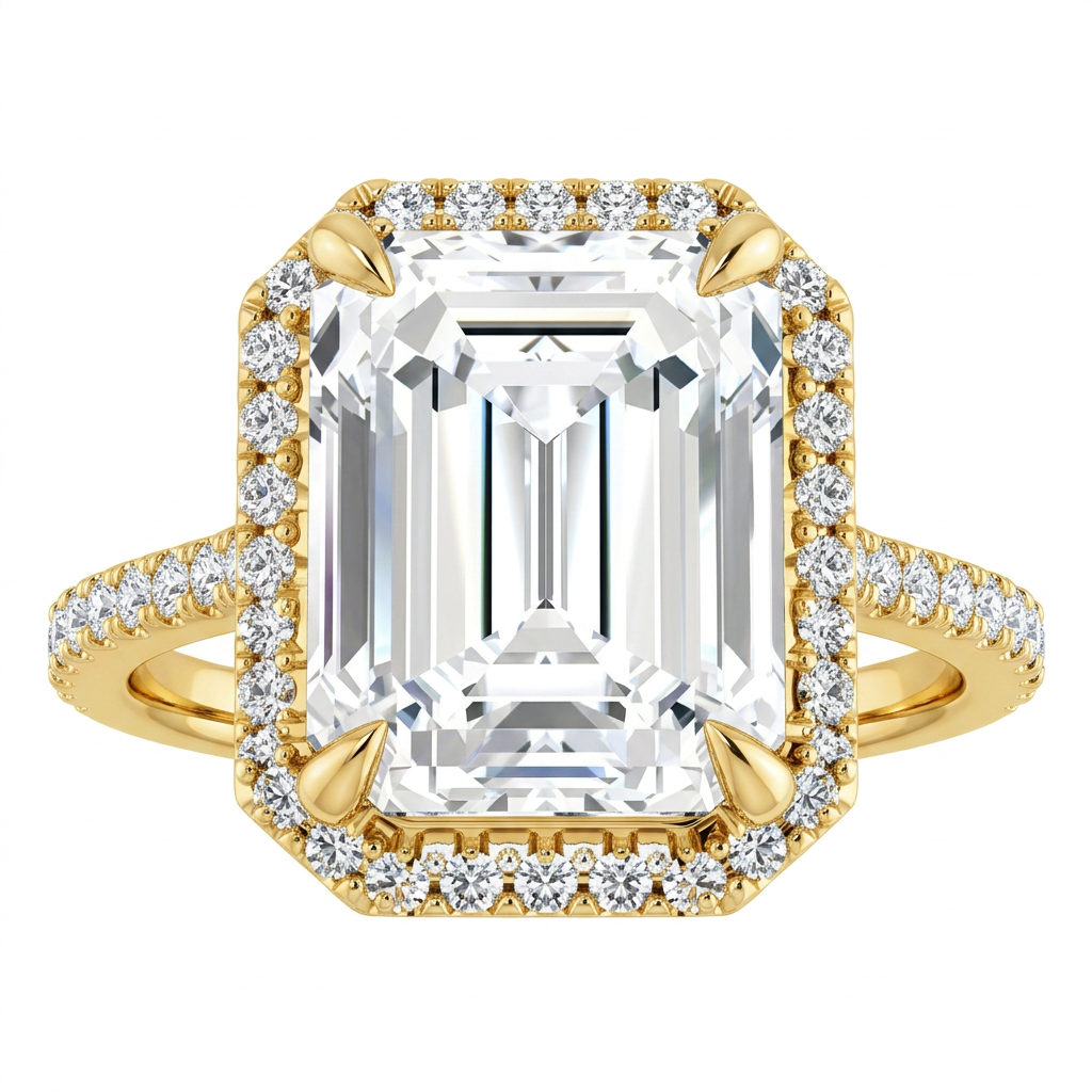 Gloria Classic Accented Halo Engagement Ring