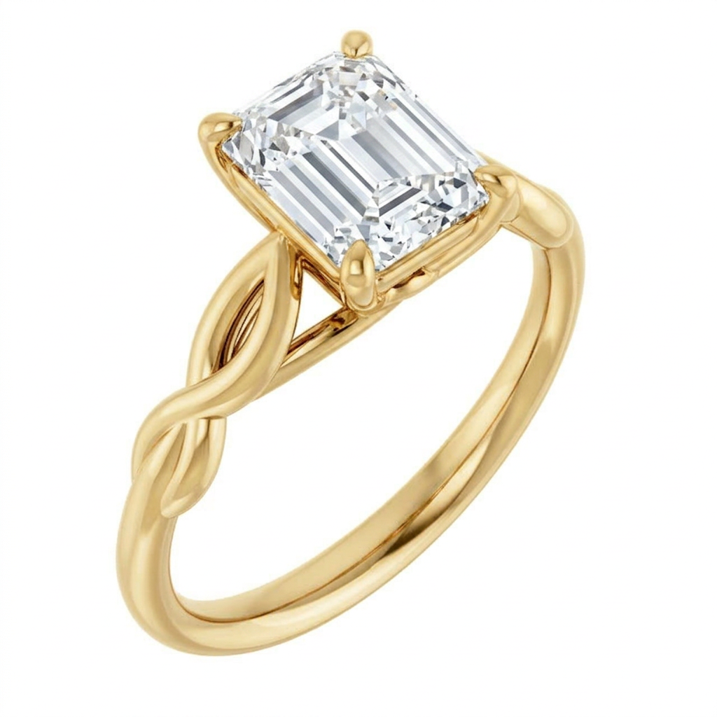 Ella Twist Solitaire Engagement Ring
