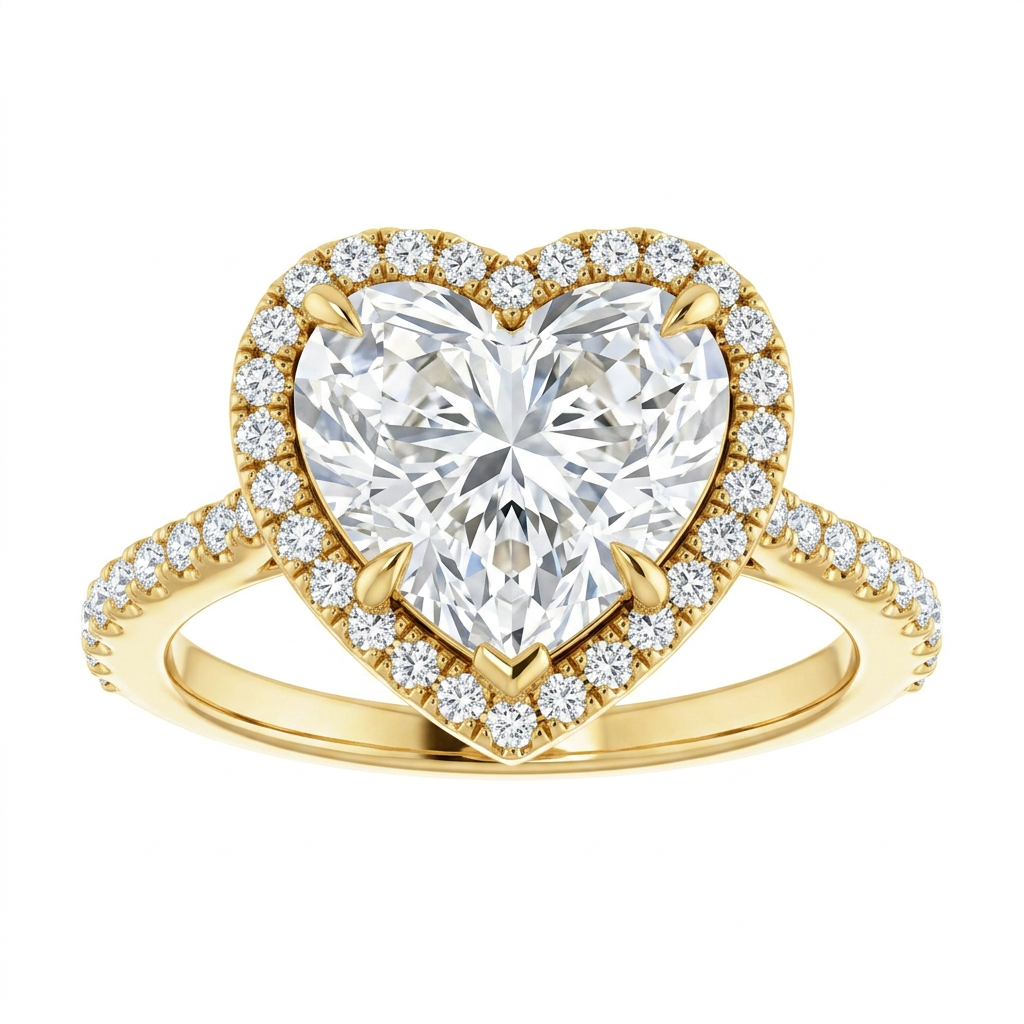 Gloria Classic Accented Halo Engagement Ring