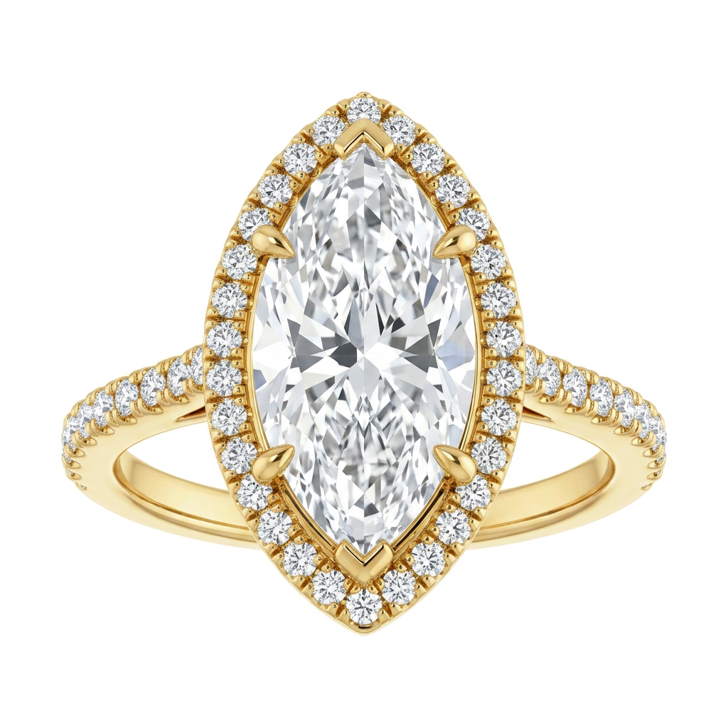 Gloria Classic Accented Halo Engagement Ring