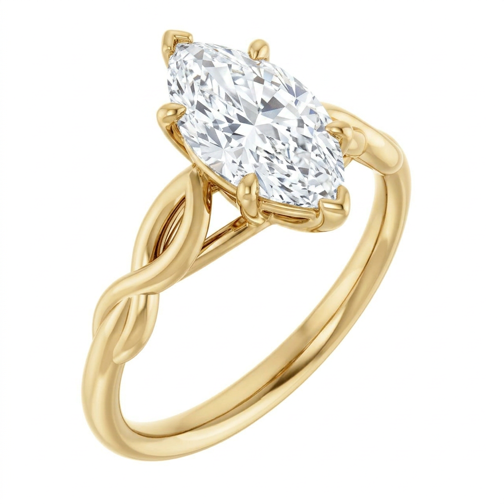Ella Twist Solitaire Engagement Ring
