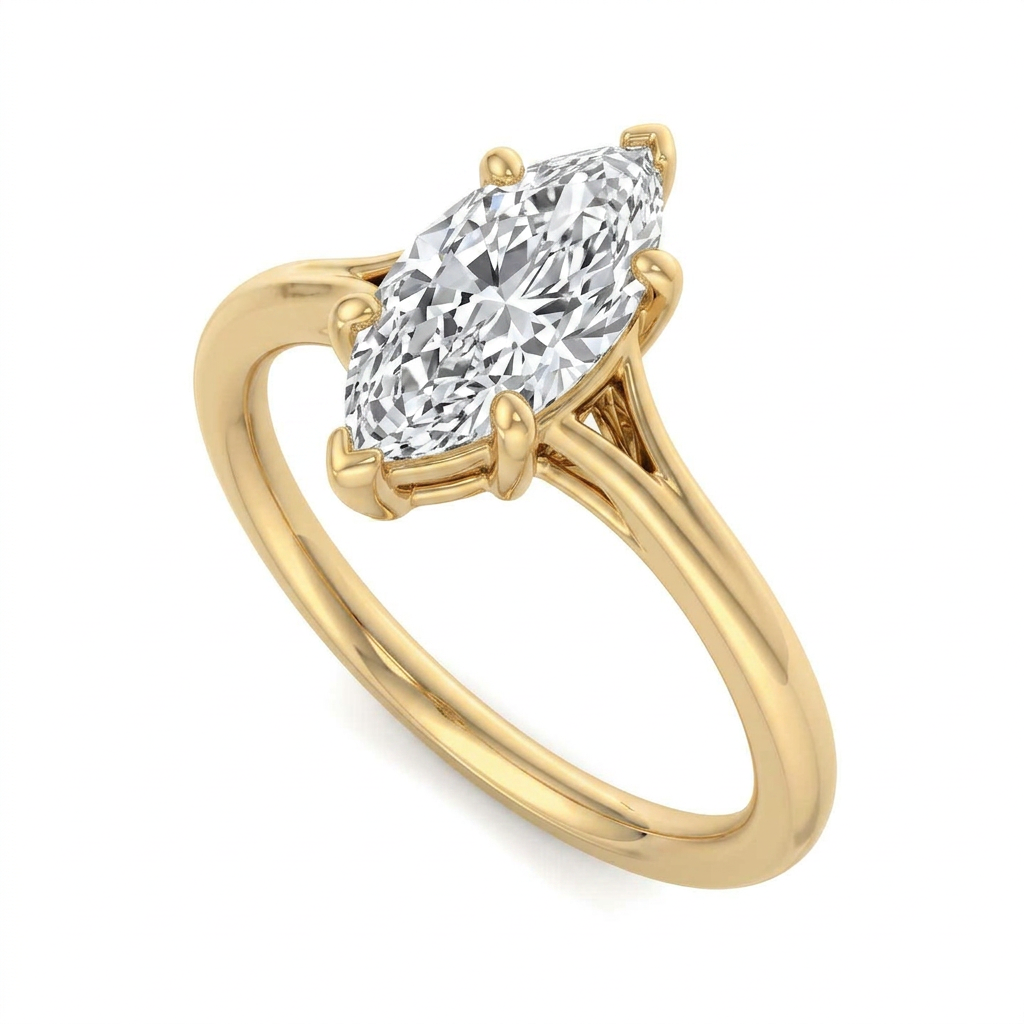 Aria Split Band Solitaire Engagement Ring
