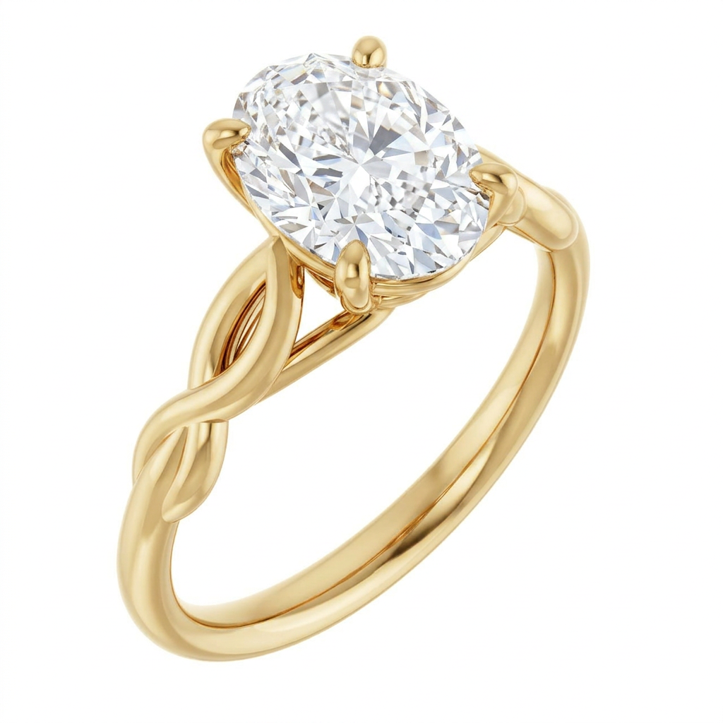 Ella Twist Solitaire Engagement Ring