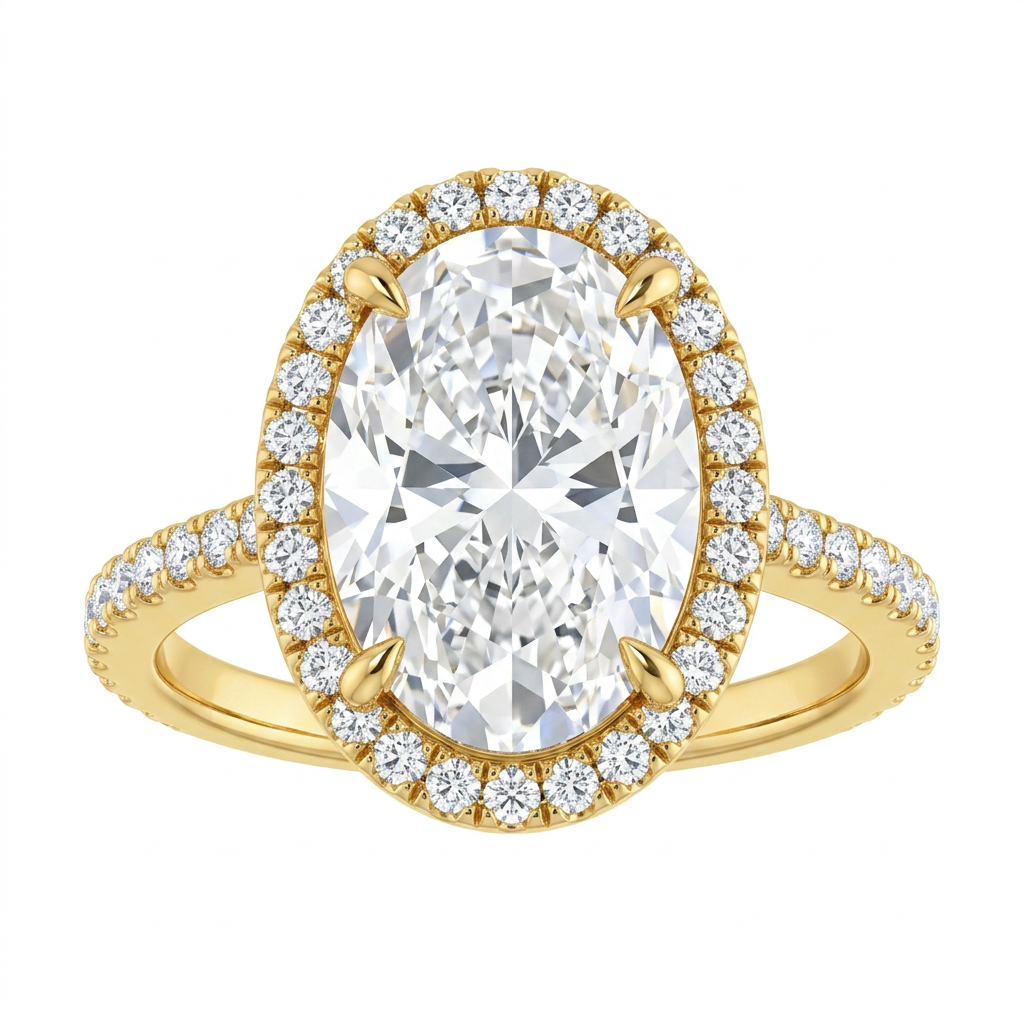 Gloria Classic Accented Halo Engagement Ring