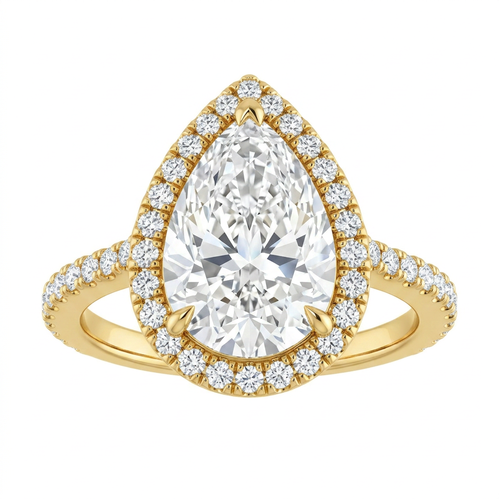 Gloria Classic Accented Halo Engagement Ring