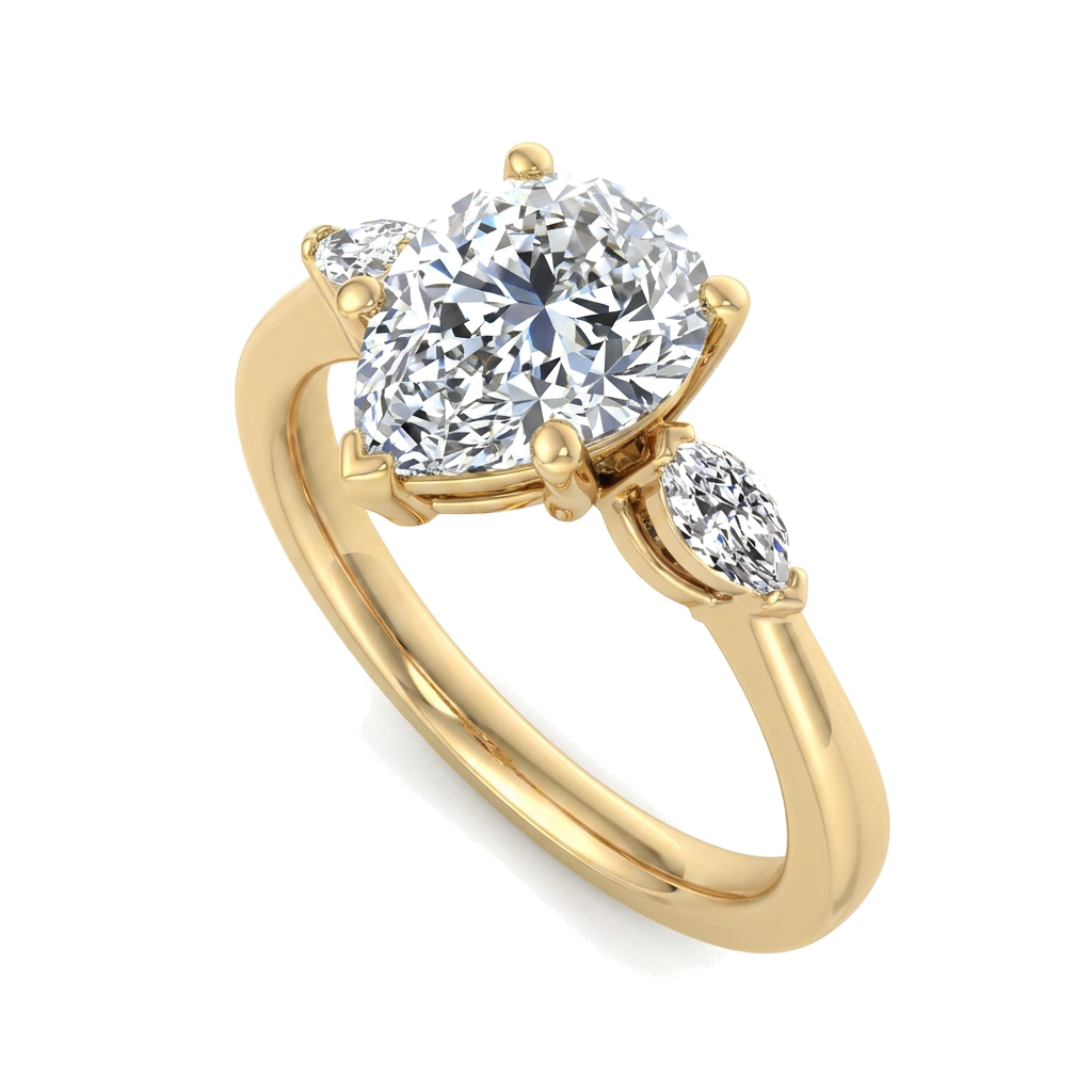 yellow-gold pear (angle 1)