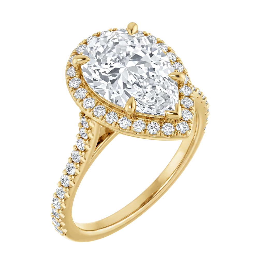 yellow-gold pear (angle 1)