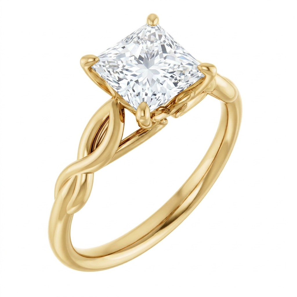 Ella Twist Solitaire Engagement Ring