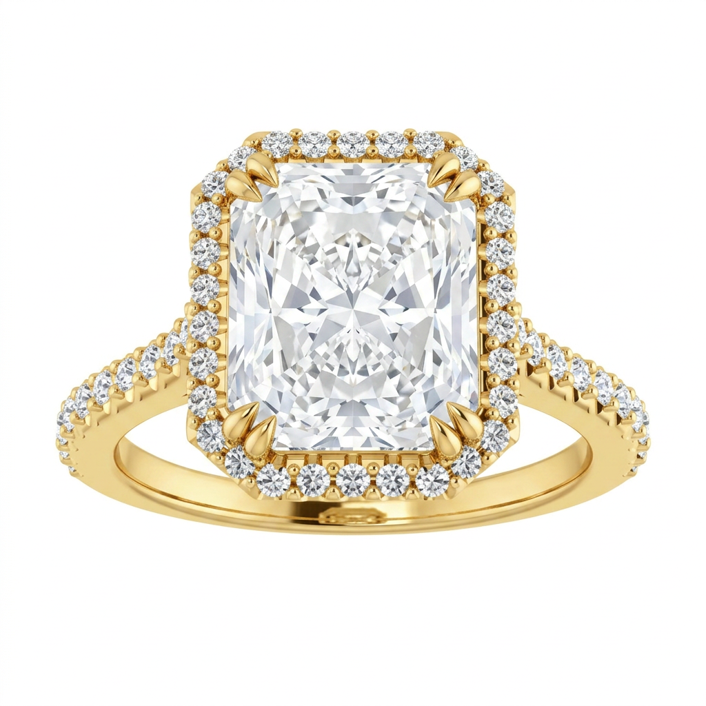 Gloria Classic Accented Halo Engagement Ring