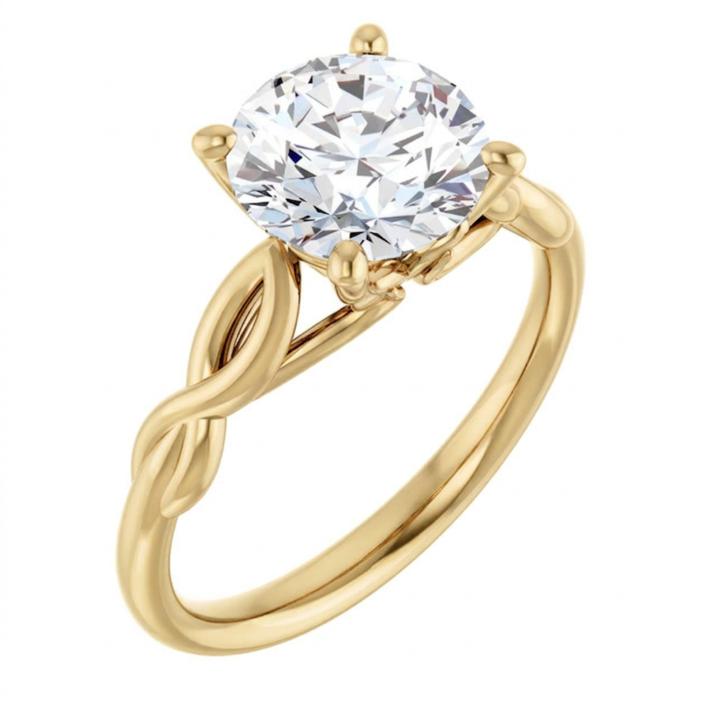 Ella Twist Solitaire Engagement Ring